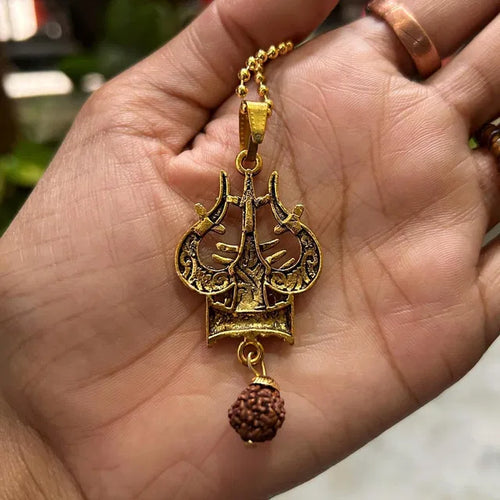 Spiritual Necklace Shiva Trishul damaru Necklace